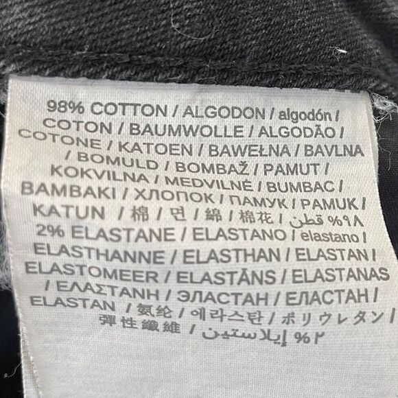 MANGO Denim Jeans Women 2 Black Corset-Tie Raw Hem Detail Slim MNG - Picture 12 of 14